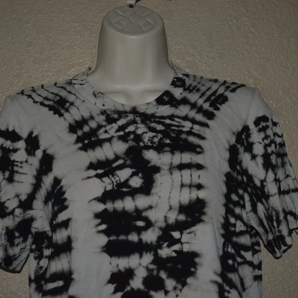NWT $150 Raquel Allegra Black White Tie Dye Boy Tee T-Shirt - Picture 3 of 8